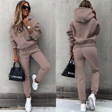 Load image into Gallery viewer, Women Fleece Hoodies Tracksuit Sets