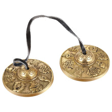 Load image into Gallery viewer, Tibetan Tingsha Cymbals 2pcs, Meditation Sanskrit Brass Chime Bells