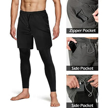 Load image into Gallery viewer, Compression Running Pants Men Double-deck 2 in 1 Sportswear Jogging Trousers Gym Training