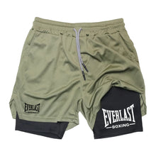 Load image into Gallery viewer, Men's compression gym shorts, EVERLAST printed sports pants
