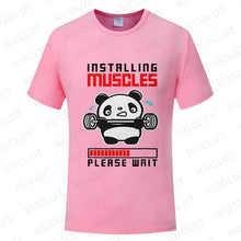 Load image into Gallery viewer, Funny Panda Gym Print T-Shirt Summer Tees for Men Women