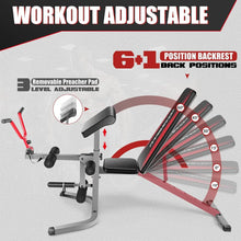 Load image into Gallery viewer, 900LBS Adjustable Weight Bench Press with Leg Extension and Preacher Curl Pad