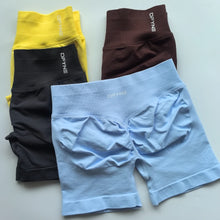 Load image into Gallery viewer, Dfyne Impact Shorts Low Ribbed Band Yoga Shorts Seamless Scrunch Bum Workout Gym Shorts