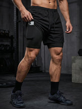 Load image into Gallery viewer, Men's 2 in 1 Running Workout Short with Phone Pocket Towel Loop