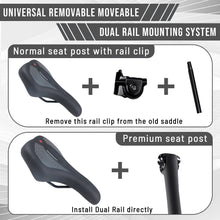 Load image into Gallery viewer, Pro Shock Absorption Bike Saddle – High-Density Gel & Memory Foam