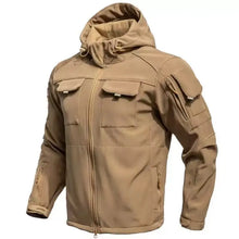 Load image into Gallery viewer, Men's Winter Autumn SoftShell Fleece Waterproof Jackets Cargo Hood Coats Fishing Hiking