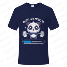Load image into Gallery viewer, Funny Panda Gym Print T-Shirt Summer Tees for Men Women