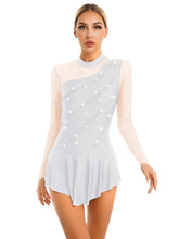 Load image into Gallery viewer, Womens Rhinestone Figure Ice Skating Dress
