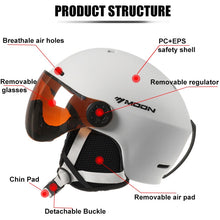Load image into Gallery viewer, MOON Skiing Helmet Goggles Integrally-Molded PC+EPS High-Quality Ski Helmet