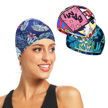 Load image into Gallery viewer, New Printed Men Swimming Cap Women Long Hair Swim Pool Hat