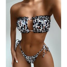 Load image into Gallery viewer, Sexy Bikini 2021 Pleated Bandeau Swimsuit - owens-gym