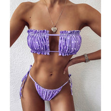 Load image into Gallery viewer, Sexy Bikini 2021 Pleated Bandeau Swimsuit - owens-gym