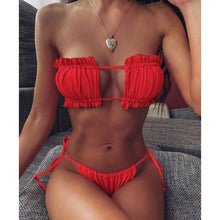 Load image into Gallery viewer, Sexy Bikini 2021 Pleated Bandeau Swimsuit - owens-gym