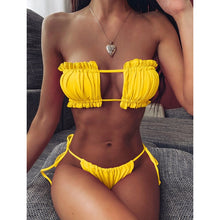 Load image into Gallery viewer, Sexy Bikini 2021 Pleated Bandeau Swimsuit - owens-gym
