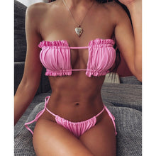 Load image into Gallery viewer, Sexy Bikini 2021 Pleated Bandeau Swimsuit - owens-gym