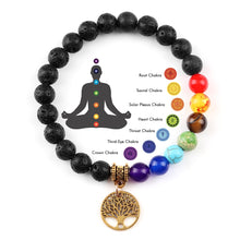 Load image into Gallery viewer, Hot 7 Chakra Life Tree Bracelets Natural Stone Reiki Healing - owens-gym