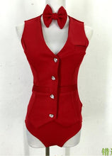 Load image into Gallery viewer, Female Modern Dance Costume Yellow Vest Coat Shorts 3 Pieces Set - owens-gym