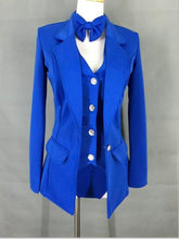 Load image into Gallery viewer, Female Modern Dance Costume Yellow Vest Coat Shorts 3 Pieces Set - owens-gym