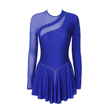 Load image into Gallery viewer, Women Long Sleeve Figure Ice Skating Sparkling Rhinestone Sheer Mesh
