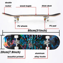 Load image into Gallery viewer, Jusenda Skateboard Double Rocker 80cm Boys Girls Mini Longboard
