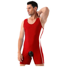 Load image into Gallery viewer, Men&#39;s Sleeveless High Cut Wrestling Singlet Shorts Tights Bodysuit Weightlifting Outfit
