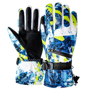 Winter Snowboard Ski Gloves PU Leather Non-slip