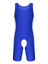 Load image into Gallery viewer, Men&#39;s Sleeveless High Cut Wrestling Singlet Shorts Tights Bodysuit Weightlifting Outfit
