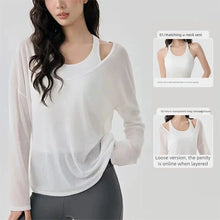 Load image into Gallery viewer, Autumn Winter Women's High-end Sense Layered Two-piece Set Breathable Pilates with Chest Pad
