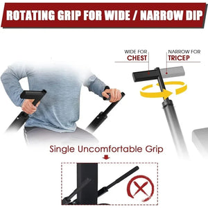 Seated Dip Machine Plate Loaded- Tricep Dip Press Machine with Cable Bar for Biceps Chest Training