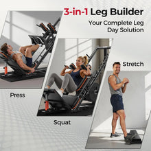 Load image into Gallery viewer, FEIERDUN 3‑in‑1 Leg Press Hack Squat Machine with Ultra-Quiet Pulley System
