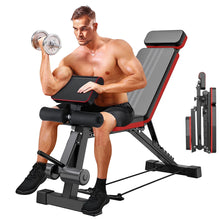 Load image into Gallery viewer, Adjustable Weight Bench 7-Level Foldable with Extended Headrest
