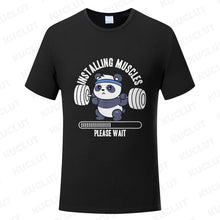 Load image into Gallery viewer, Funny Panda Gym Print T-Shirt Summer Tees for Men Women
