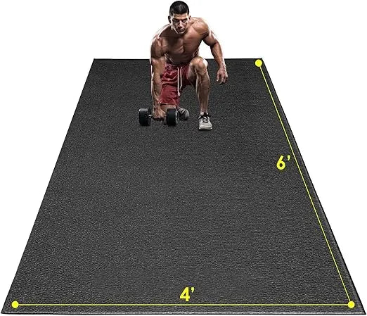 large exercise mat, 8' x 6'/8' x 4'/6' x 4' extra durable workout mats for home gym flooring