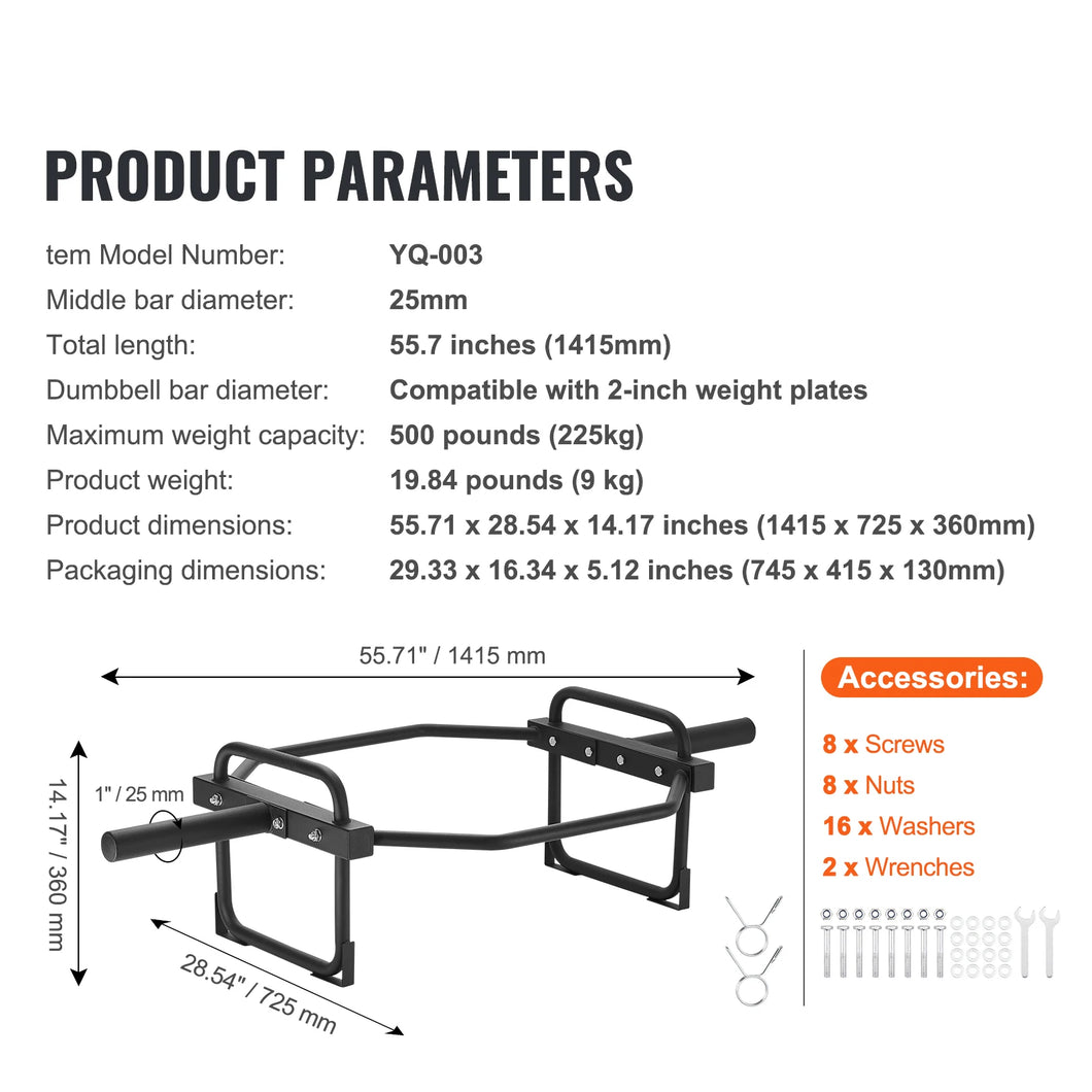 SucceBuy Trap Bar Hex Barbell Trap Bar 55.7