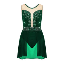 Load image into Gallery viewer, Children Mesh Skating Skirted Bodysuit
