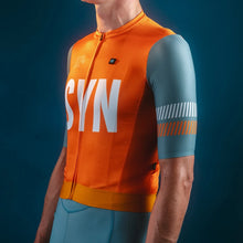 Load image into Gallery viewer, Orange men&#39;s outdoor cycling jersey short sleeve Jersey and Bib Shorts
