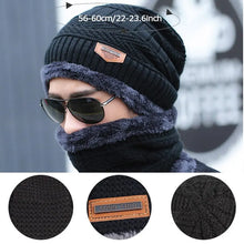 Load image into Gallery viewer, Winter Fleece Scarf Hats Thicken Plush Warm Beanies Wool Knit Caps Men Women Outdoor Cycling Ski
