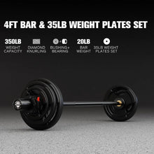 Load image into Gallery viewer, RitFit Barbell Weight Set - 4/6FT Olympic Barbell with Weight Plates
