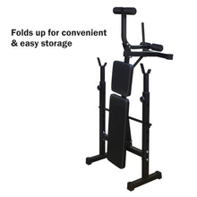 Load image into Gallery viewer, Olympic Weight Bench Bench Press Set with Squat Rack
