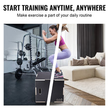 Load image into Gallery viewer, SucceBuy 3 in 1 Plyometric Jump Box Wooden Plyo Box Black For Home Gym

