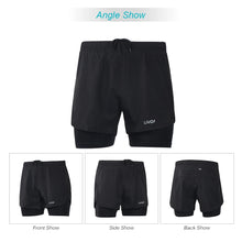 Load image into Gallery viewer, Men&#39;s 2-in-1 Running Shorts Quick Drying Breathable Active Training Exercise Jogging Cycle Shorts
