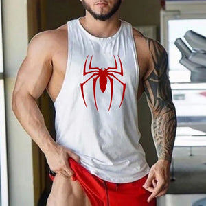 Red Spider Printed Running Tank Tops