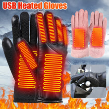Load image into Gallery viewer, Electric Heating Gloves Men Women USB plug-in Electric Heated Gloves Winter Skiing
