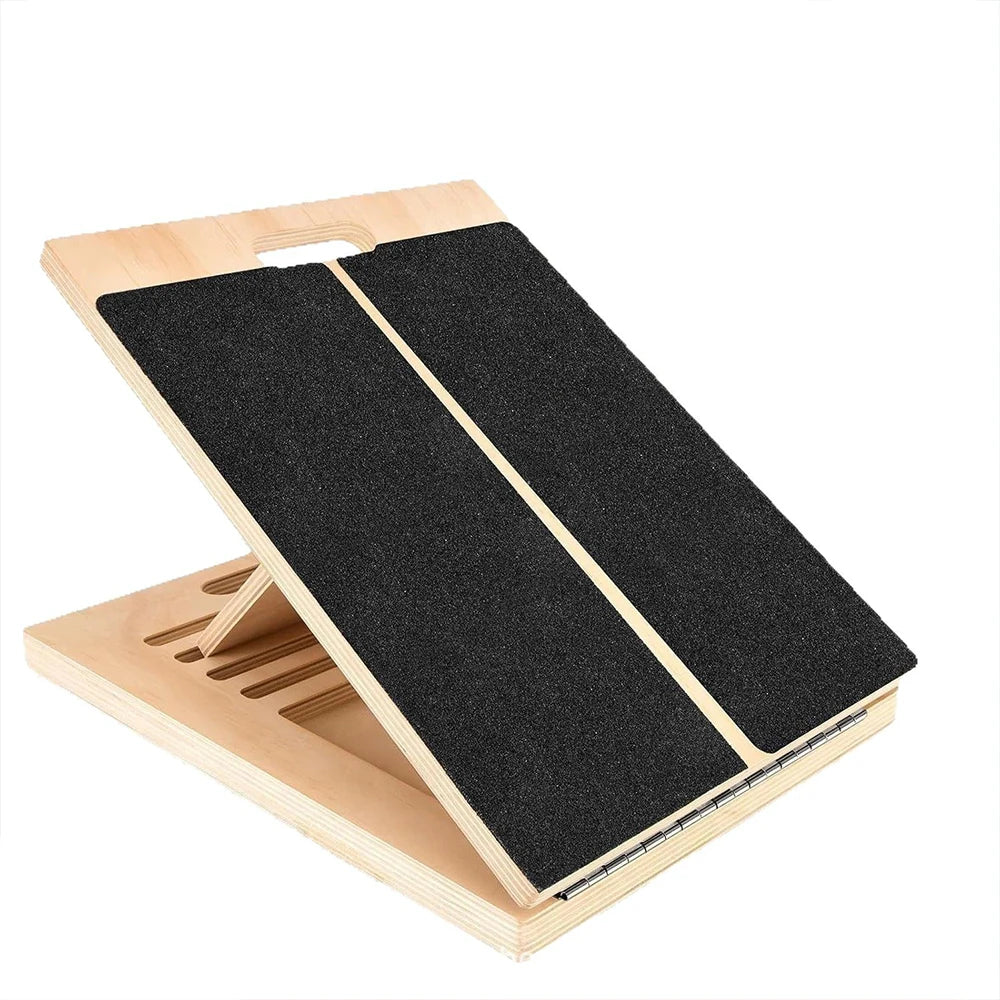 Foldable Wooden Incline Board Adjustable Calf Ankle Stretcher Plyometric