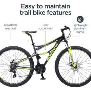 Traxion Mens and Womens Mountain Bike, 29-Inch Wheels, 24-Speed Shifters