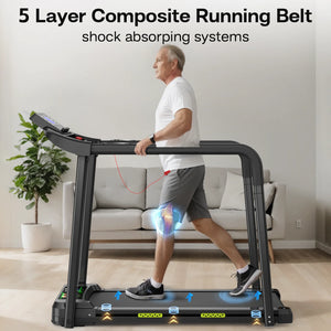 Walking Pad Treadmill for Senior, Foldable Exercise Treadmill with Stable and Safe Structural Design
