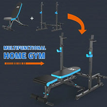 Load image into Gallery viewer, Adjustable Weight Bench with Squat Rack for Home Gym
