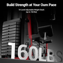 Load image into Gallery viewer, Home Gym System with 160LB Weight Stack, Multifunctiona

