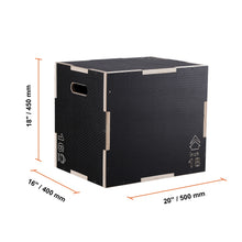 Load image into Gallery viewer, SucceBuy 3 in 1 Plyometric Jump Box Wooden Plyo Box Black For Home Gym
