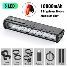 Load image into Gallery viewer, Bicycle Light Front 8/17LED 25500Lumen Bike Light 10000mAh
